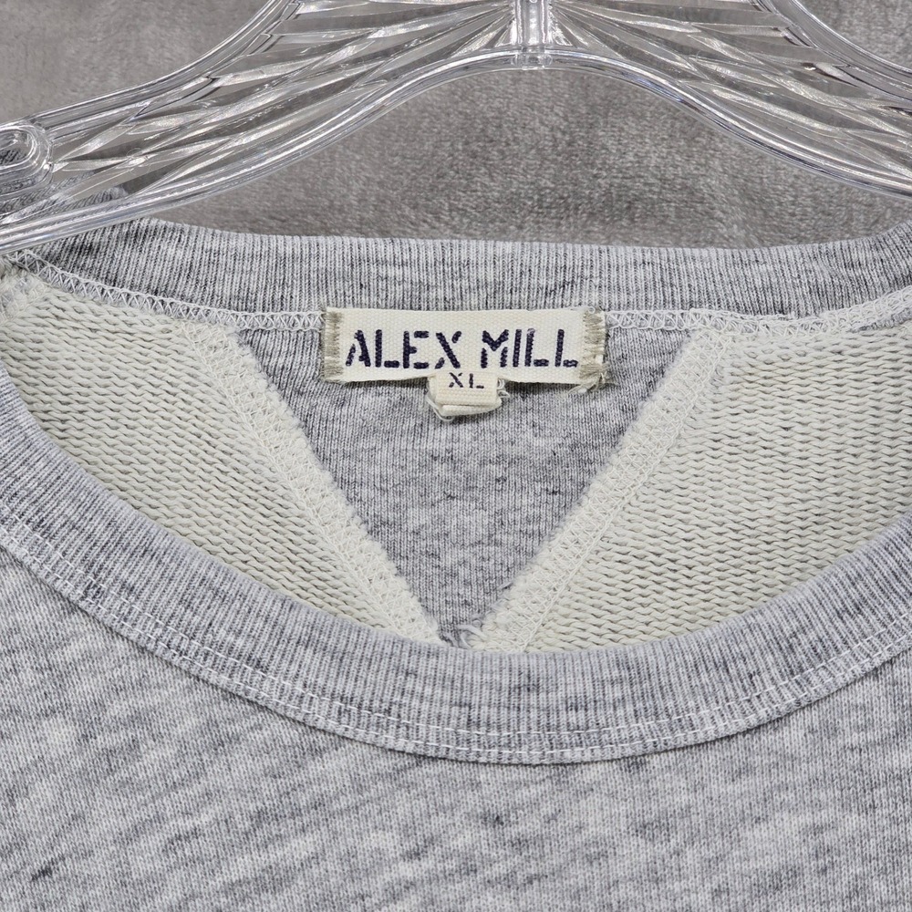 Alex Mill Sweatshirt Mens XL Gray Raglan Sleeve 100% Cotton Crewneck Pullover - Picture 4 of 8